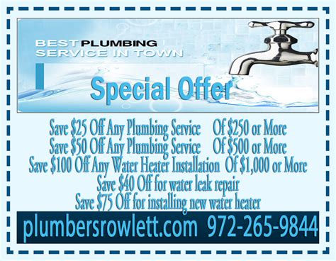 plumbers rowlett coupons